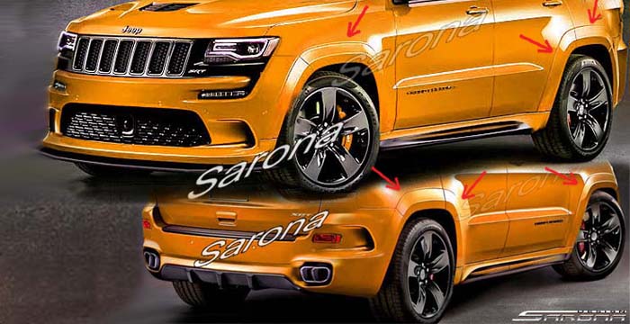 Custom Jeep Grand Cherokee  SUV/SAV/Crossover Fender Flares (2011 - 2021) - $690.00 (Part #JP-004-FF)